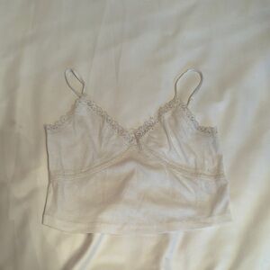 Cream Lace Trim Cami Top